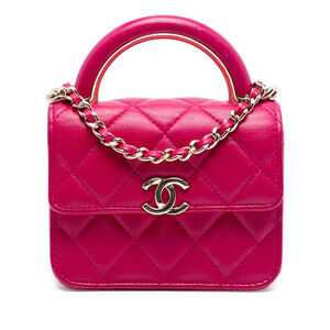 Pre-Loved Chanel Mini Lambskin Paris Le19M Charming Top Handle Flap